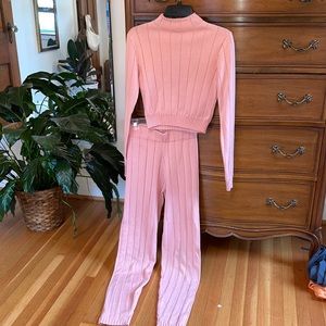 Misguided light pink sweater set